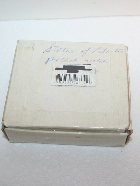 Vtg Statue of Libery Pocket Watch American International Mint NIB main image 5